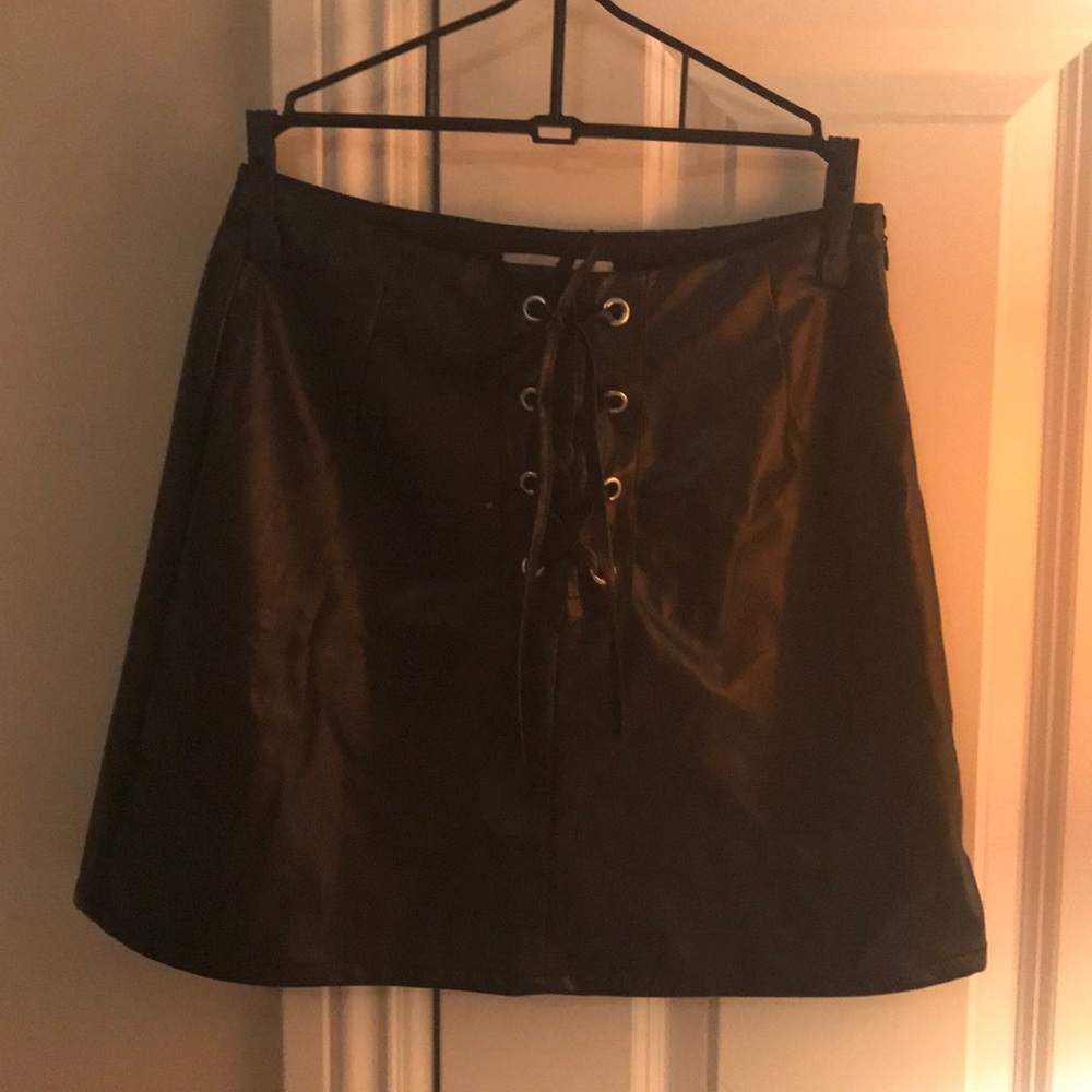 Pleather black skirt